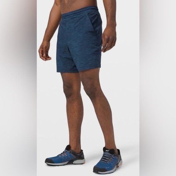 Pace Breaker Short 7" *Lined Heather Allover Iron Blue True Navy Size Small - Picture 1 of 2